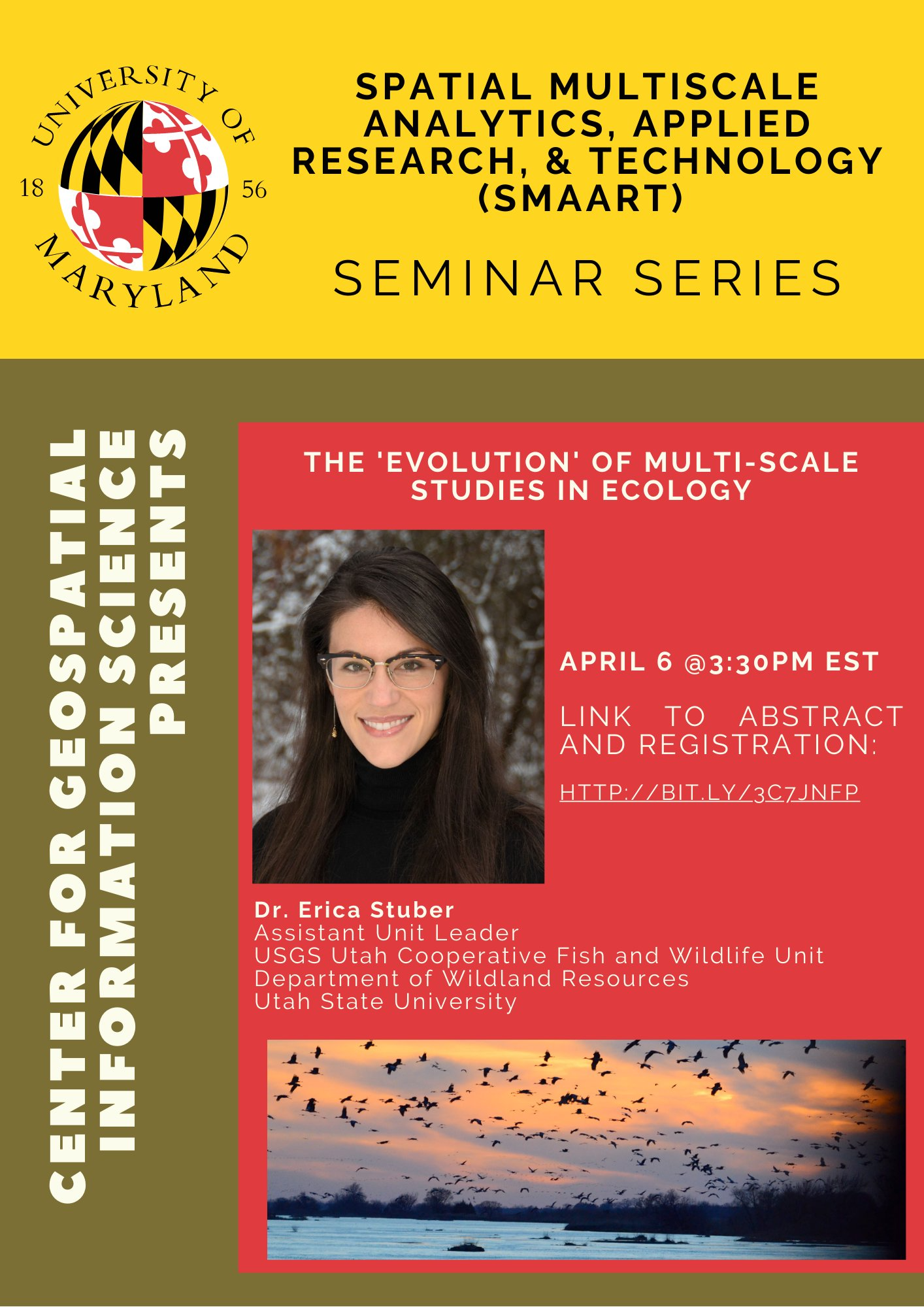 Seminar Flyer that contains text and headshot shown above