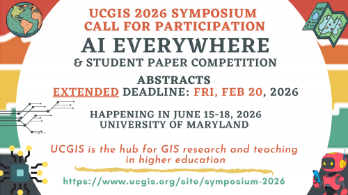 UCGIS 2026 Symposium Abstract Submission Deadline Extended to Feb. 20, 2026
