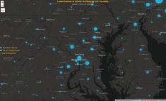 Screenshot of Latest number of COVID-19 cases for U.S. Counties