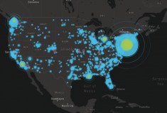 Point Map of US confirmed COVID-19 cases 